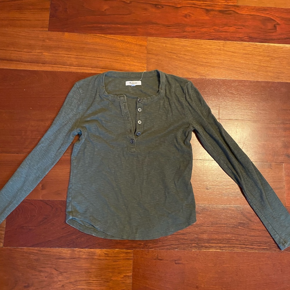 Dark Green Madewell henley long sleeve